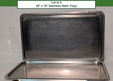 Lote de 2 bandejas de instrumentos de aço inoxidável, 25" comprimento x 15" largura comprar usado  Enviando para Brazil