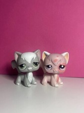 Usado, 🌸Littlest Pet Shop #1726 & #954 Long Hair Angora Cat Gray Pink 🌸 comprar usado  Enviando para Brazil