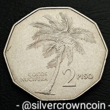 Filipinas 2 Piso 1983. KM#244. Moeda de US$ 2. Palma de coco. Andres Bonifacio., usado comprar usado  Enviando para Brazil