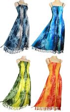 Frędzle TIE-DYE ELASTYCZNA SUKIENKA Z RAMIĄCZKAMI JEDEN ROZMIAR PASUJE UK 10 -16 123cm nowa na sprzedaż  Wysyłka do Poland
