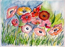 Aquarellbild riginal blumen gebraucht kaufen  Göppingen