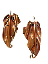 Modernist copper earrings for sale  Nolensville