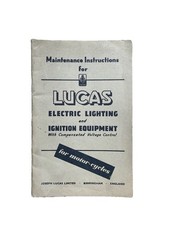 Maintenance instructions lucas for sale  WHITSTABLE