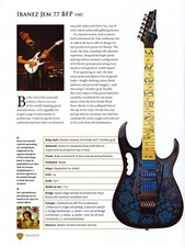 1987 IBANEZ JEN 77 BFP Guitar Spec PIN-UP WALL ART PRINT - STEVE VAI, usado comprar usado  Enviando para Brazil