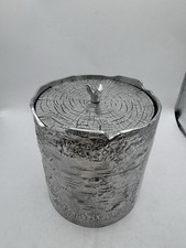 Balde de gelo Michael Aram 8"x7" aço inoxidável casca de árvore com forro, tampa sem pinças comprar usado  Enviando para Brazil