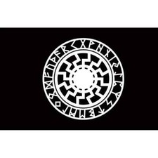 Bandeira do sol preto 135x90 cm • Símbolo oculto esotérico • Bandeira de poliéster comprar usado  Enviando para Brazil