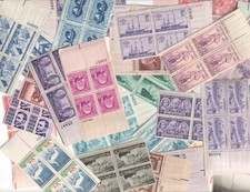 Lote de 50 blocos de placas de 3 centavos dos EUA sem marca de charneira diferentes década de 1940 década de 1950 fresco e brilhante comprar usado  Enviando para Brazil