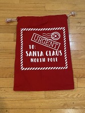 Bolsa de Natal Urgente ao Papai Noel Pólo Norte Vermelha Grande Bolsa Tote de Cordão Vermelha, usado comprar usado  Enviando para Brazil