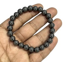 Pulseira de contas de pedra hematita natural pedra preciosa hematita 8 mm pulseiras elásticas comprar usado  Enviando para Brazil