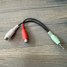 Cable de salida de sonido de audio enchufe hembra fono doble 2xRCA HeadphoneMale2 de 3,5 mm segunda mano  Embacar hacia Mexico