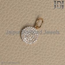 Pingente de disco de diamante genuíno sólido ouro amarelo 14k pingente de berloque redondo comprar usado  Enviando para Brazil