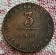 Moneta centesimi 1849 usato  Concordia sulla Secchia