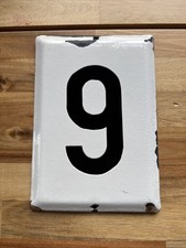 Usado, GRANDE PLACA DE PLACA DE METAL VINTAGE ESMALTADA CASA NÚMERO “9” comprar usado  Enviando para Brazil