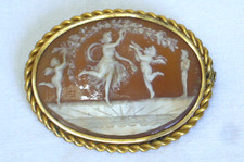 Broche camée coquille d'occasion  Bonnières-sur-Seine