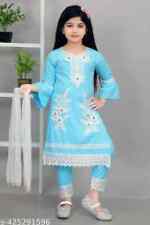 Conjunto étnico Kurti para meninas_conjuntos de terno conjunto de roupas para meninas conjunto de churidar para crianças meninas comprar usado  Enviando para Brazil