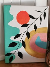 Peinture murale abstraite d'occasion  Oyonnax