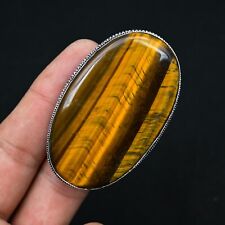 Joia oval feita à mão com pedra preciosa olho de tigre anel de prata esterlina 925 para presente comprar usado  Enviando para Brazil