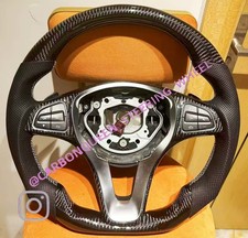 VOLANTE DE FIBRA DE CARBONO REAL PARA Mercedes Benz W205/GLA250/C300 15-20 ANOS comprar usado  Enviando para Brazil