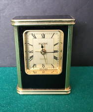Relógio de mesa ou prateleira vintage Bolova quartzo metal dourado e esmalte preto B1460 comprar usado  Enviando para Brazil