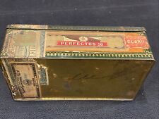 Carimbo fiscal antigo La Corona Perfectos 50 Claro caixa de charuto forro de madeira metal 1910 comprar usado  Enviando para Brazil