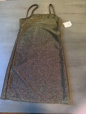Vestido bodycon brilhante dourado sem forro 5B tamanho médio, usado comprar usado  Enviando para Brazil