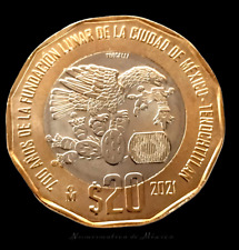$20 pesos Conmemorativa 700 años de la fundación de Tenochtitlán México 2021 segunda mano  Embacar hacia Mexico