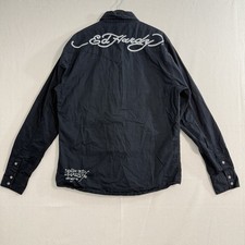Camisa manga longa vintage Y2K Ed Hardy preta bordada pérola estalo 2000 tamanho M comprar usado Camisa manga longa vintage Y2K Ed Hardy preta bordada pérola estalo 2000 tamanho M comprar usado  Enviando para Brazil