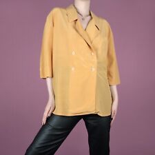 Usado, Blusa de seda feminina vintage anos 90 amarela peito duplo feminina M 12 14 comprar usado  Enviando para Brazil