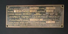 Leyland engine plate for sale  UK