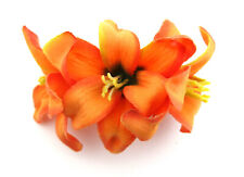 Petite 2" Triplo Manga Laranja Lírio Flor de Seda Clipe de Cabelo, Updo, Noiva, Festa comprar usado  Enviando para Brazil