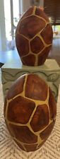 Prateleira oval de madeira com estampa de girafa conjunto de 2 ovos decorativos safári, usado comprar usado  Enviando para Brazil