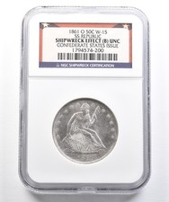 1861 seated half for sale  Frederick