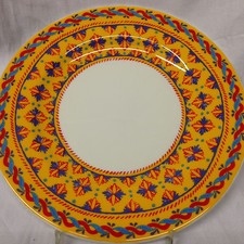 VISTA ALEGRE PORTUGAL 1995 PRATO DE SALADA BAHIA 8 3/4" DESIGN AZUL E VERMELHO EM AMARELO comprar usado  Enviando para Brazil