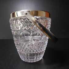 Balde vidro gelo cristal metal aço inoxidável vintage mesa art déco casa comprar usado  Enviando para Brazil