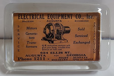 Pisapapeles publicitarios de vidrio vintage Electrical Equipment Co. con espejo segunda mano  Embacar hacia Mexico