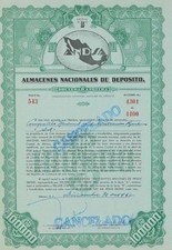 Usado, MÉXICO B/55🇲🇽ALMACENES NACIONALES DE DEPOSITO SA Serie "B" Titulo de $100,000 comprar usado  Enviando para Brazil