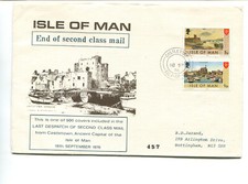 Capa postal Ilha de Man 1976 último dia 2ª classe, cancelada Castletown comprar usado  Enviando para Brazil