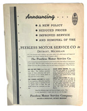Folleto/catálogo de piezas de repuesto Peerless Motor Service Company de la década de 1920 - Detroit MI segunda mano  Embacar hacia Mexico