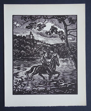 Paul Emile COLIN Gravure sur bois originale de 1922 bel état Le gué Cavalier, używany na sprzedaż Paul Emile COLIN Gravure sur bois originale de 1922 bel état Le gué Cavalier, używany na sprzedaż  Wysyłka do Poland