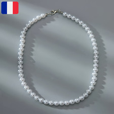 Collier perles blanches d'occasion  Saâcy-sur-Marne