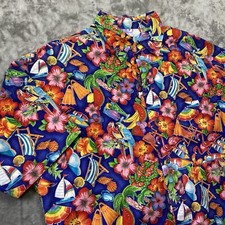 Camisa havaiana tropical vintage Virgin Key West feita à mão martini grande comprar usado  Enviando para Brazil