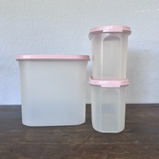 Recipientes Tupperware com tampas rosa conjunto de 3 companheiros modulares vintage comprar usado  Enviando para Brazil