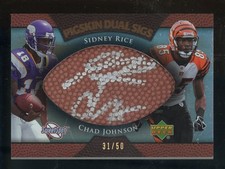 2007 UD Sweet Spot Pele de Porco Sidney Rice Chad Johnson Dual AUTO 31/50 comprar usado  Enviando para Brazil