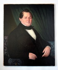 Duży portret biedermeier eleganckiego męskiego portretu 19. Jhd. około 1850 roku, używany na sprzedaż  PL