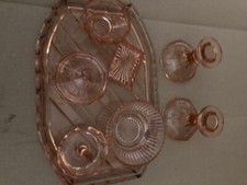 Conjunto de cômoda de vidro rosa inglês comprar usado  Enviando para Brazil