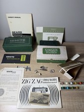 Lote rotativo vintage de acessórios para máquina de costura Singer branco ziguezague buraco de botão comprar usado  Enviando para Brazil