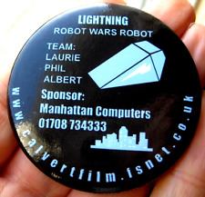 BBC TV ROBOT WARS raro viejo robot Lightning 2001 pin promocional insignia segunda mano  Embacar hacia Argentina