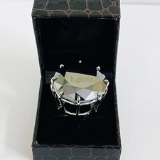 Anel de coquetel certificado 65 quilates diamante preto prata esterlina 925 8 pinos AAA comprar usado  Enviando para Brazil