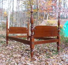 Pôster de casal antigo cereja maciça cama de corda convertida 1800s, usado comprar usado  Enviando para Brazil