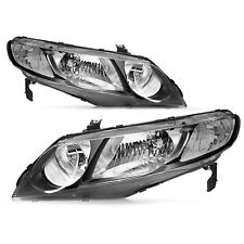 Usado, Para 2006-2011 Honda Civic Sedan 4 portas conjunto de faróis pretos esquerda+direita comprar usado  Enviando para Brazil